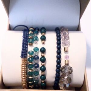 True Craft Six Piece Beaded Stretch Bracelet Set NIB